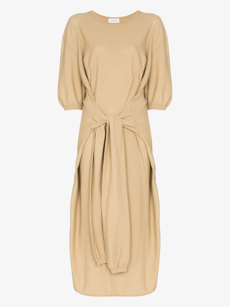Wrap Front Cotton Midi Dress