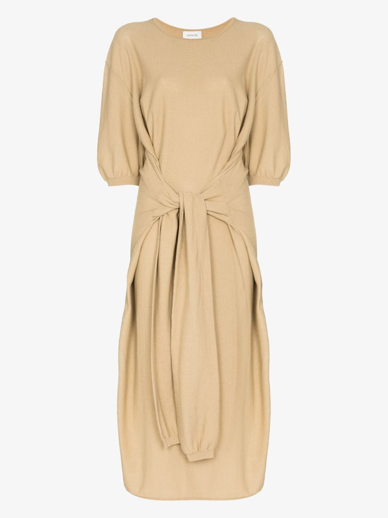 Wrap Front Cotton Midi Dress