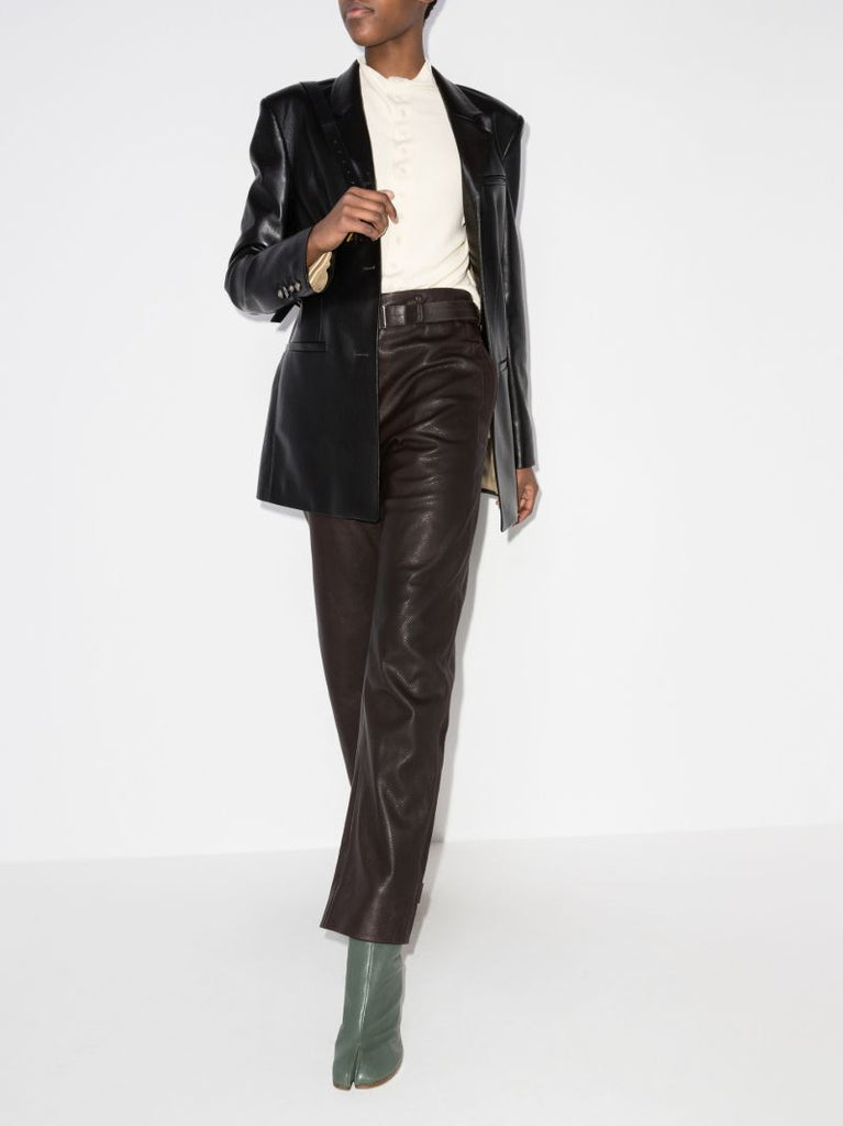 Belted Leather Trousers