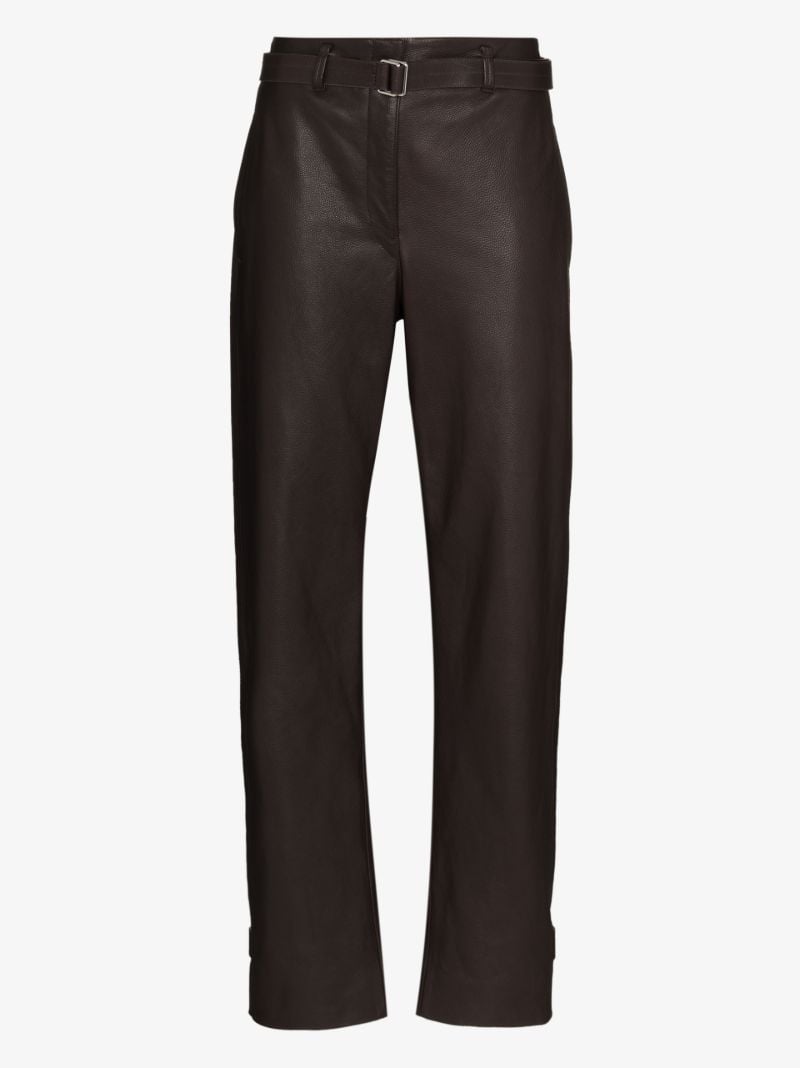 Belted Leather Trousers