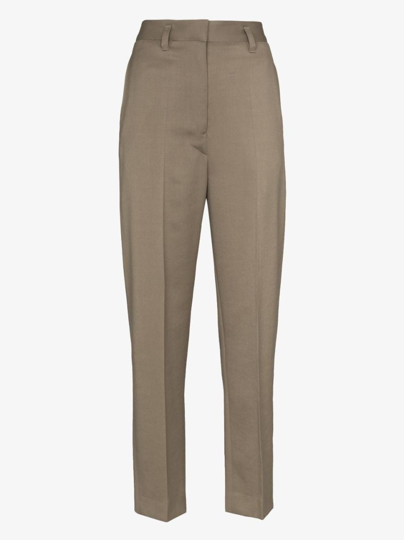 Brown Straight-leg Wool Trousers
