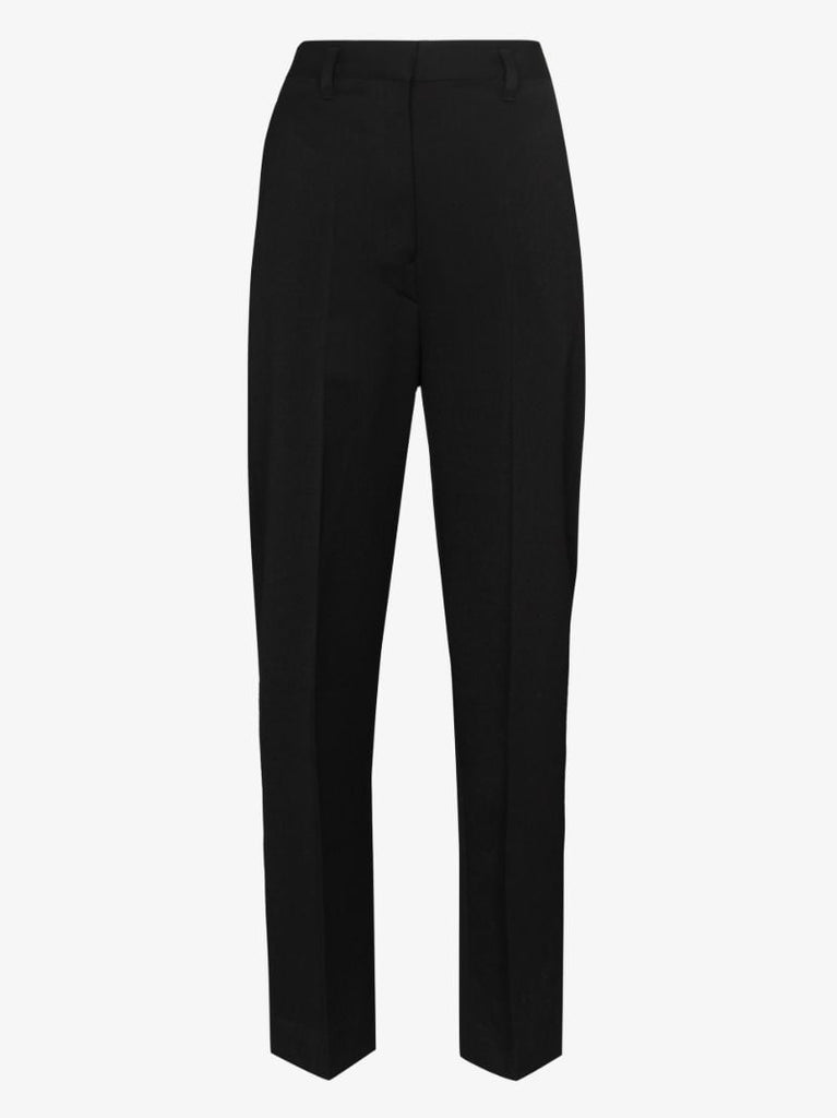 Black Straight-leg Wool Trousers