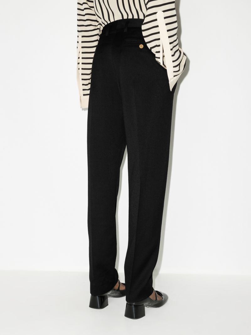 Black Straight-leg Wool Trousers