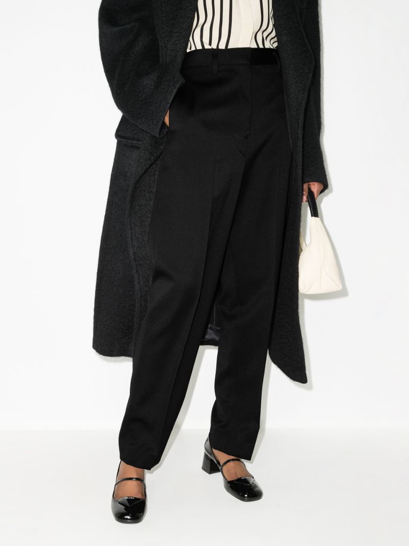 Black Straight-leg Wool Trousers
