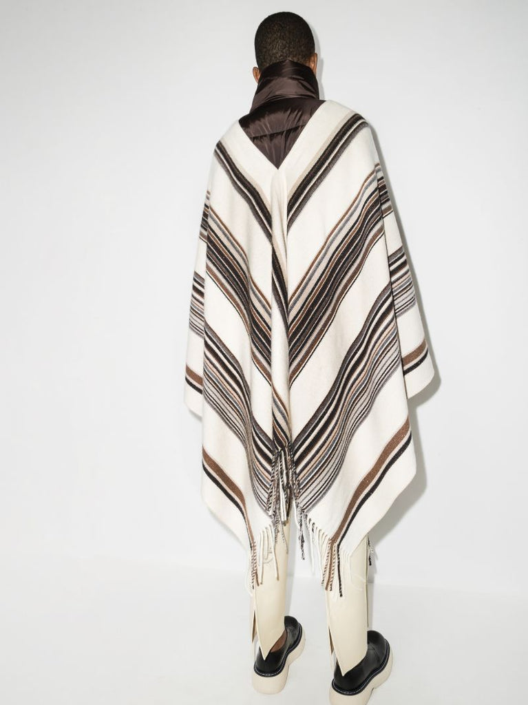 Panelled Striped Poncho