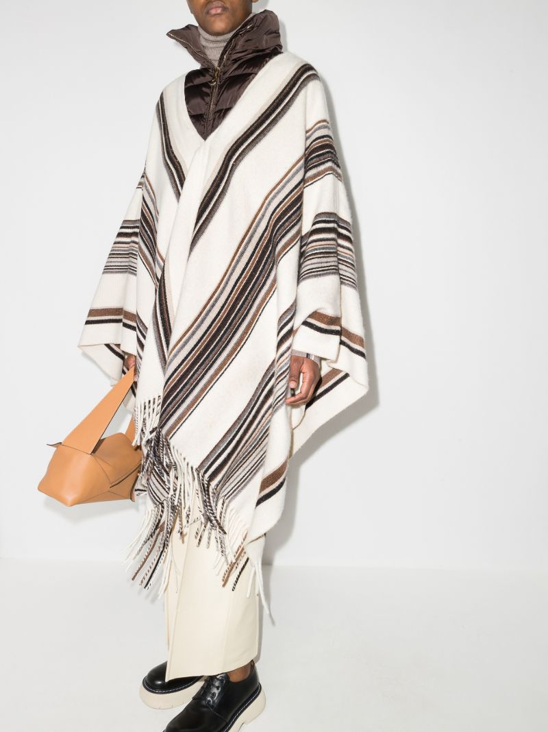 Panelled Striped Poncho