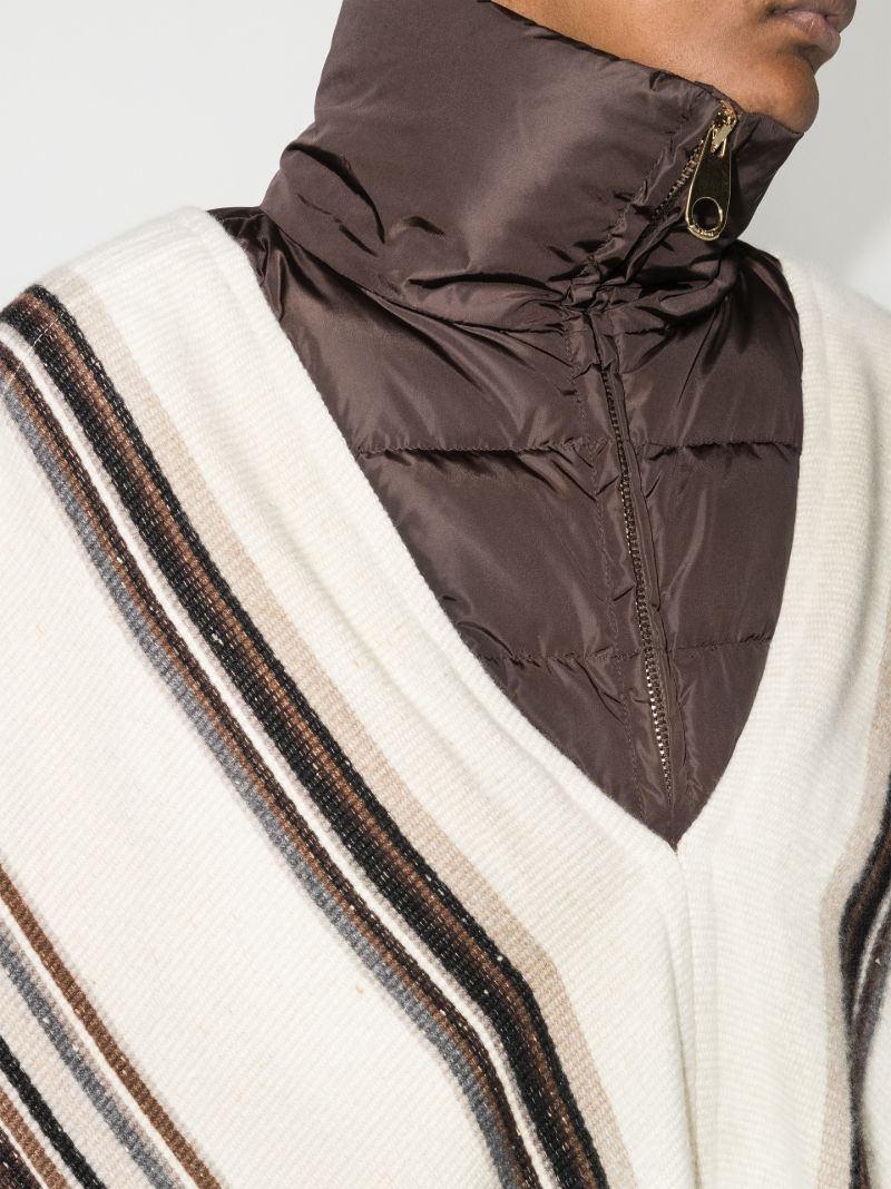 Panelled Striped Poncho