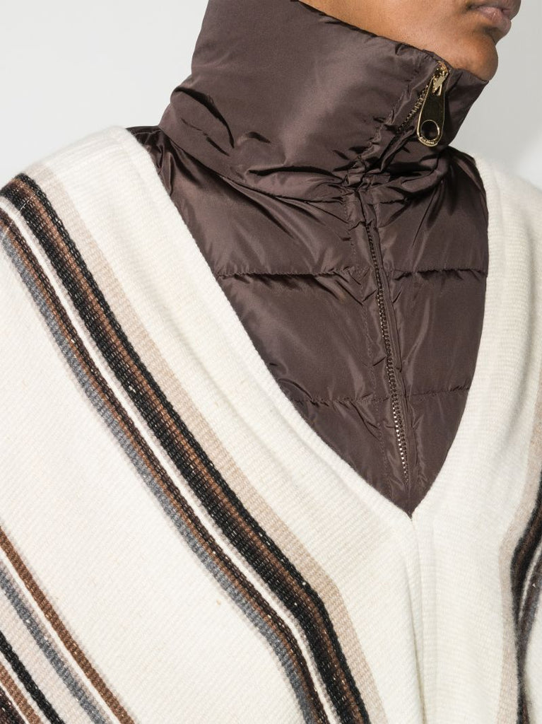 Panelled Striped Poncho