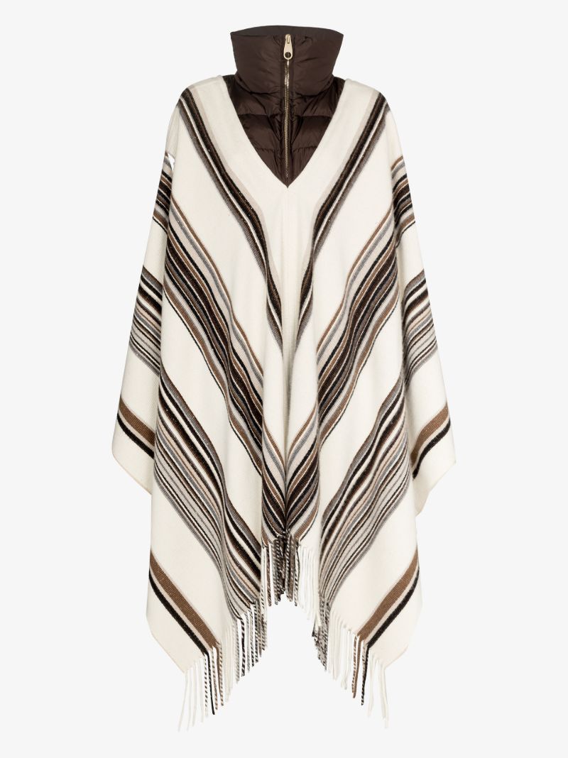 Panelled Striped Poncho