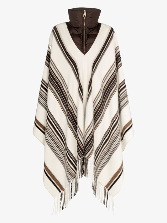 Panelled Striped Poncho