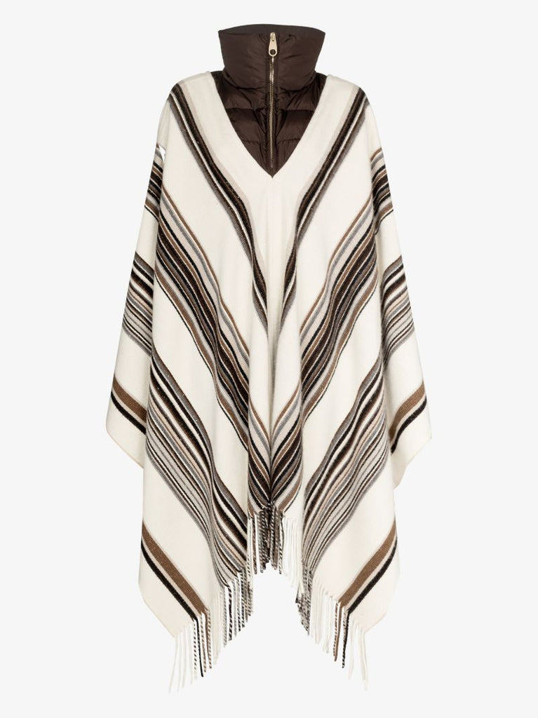 Panelled Striped Poncho
