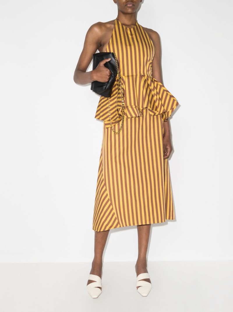 Striped Cotton Midi Skirt