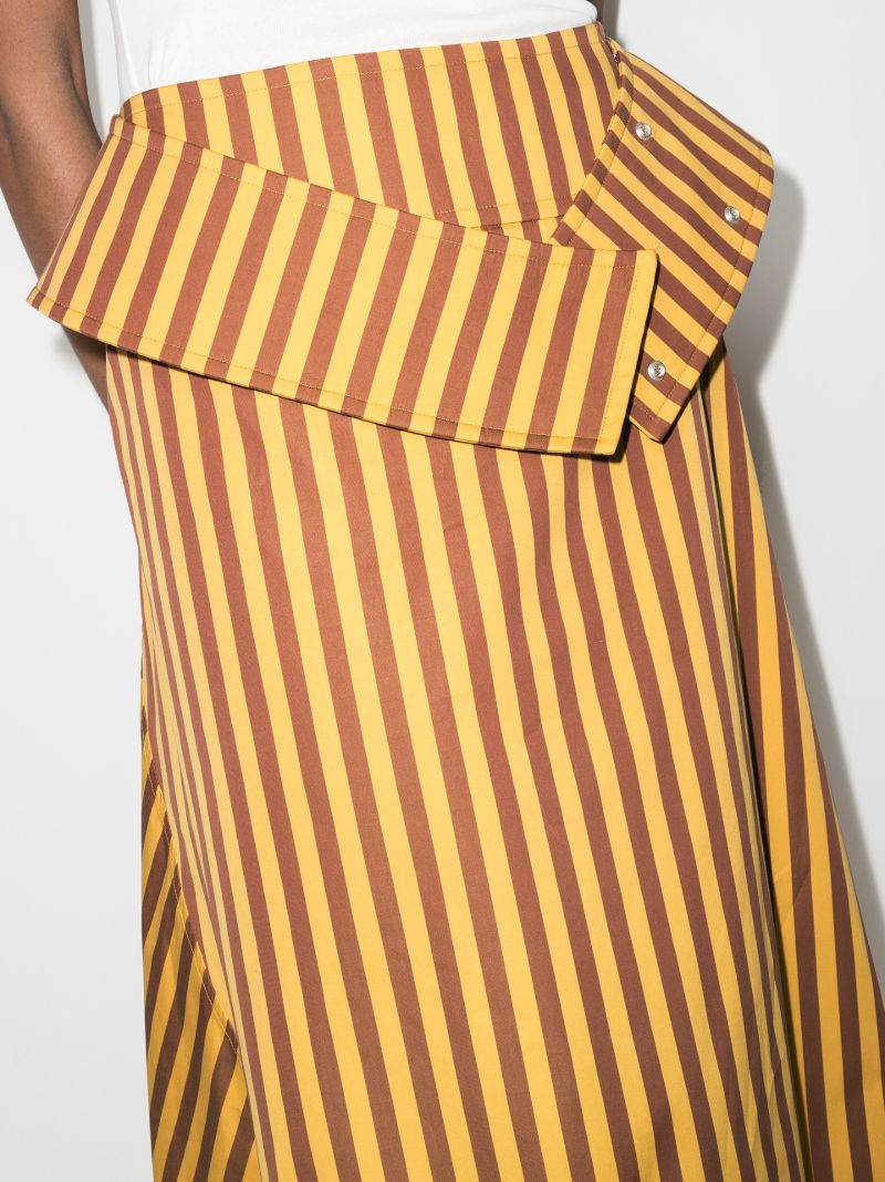 Striped Cotton Midi Skirt