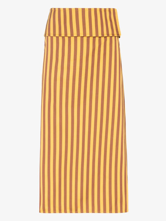 Striped Cotton Midi Skirt