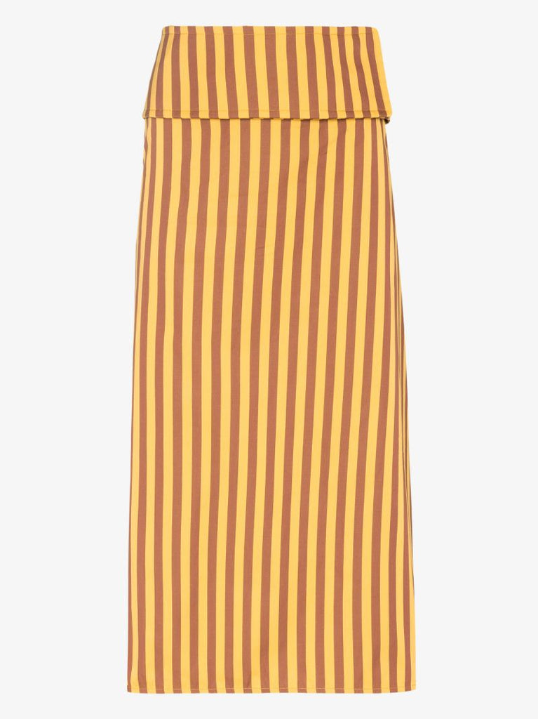 Striped Cotton Midi Skirt