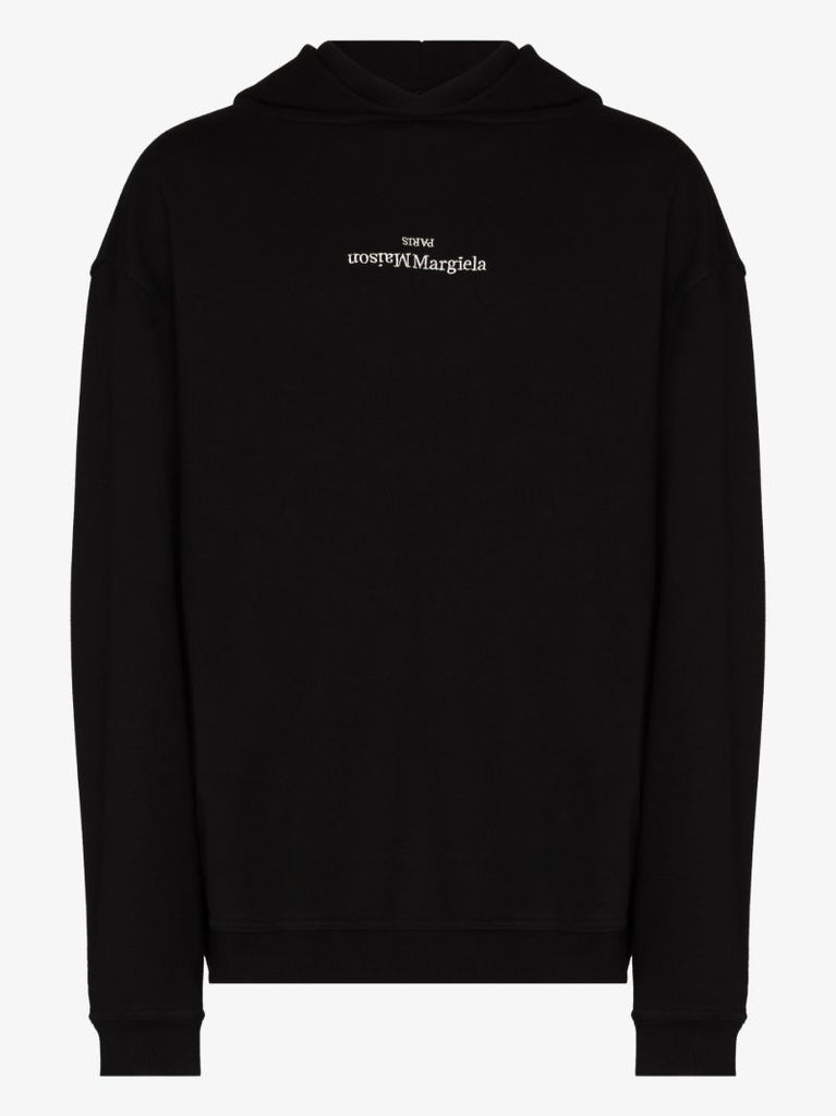 Black Upside Down Logo Hoodie