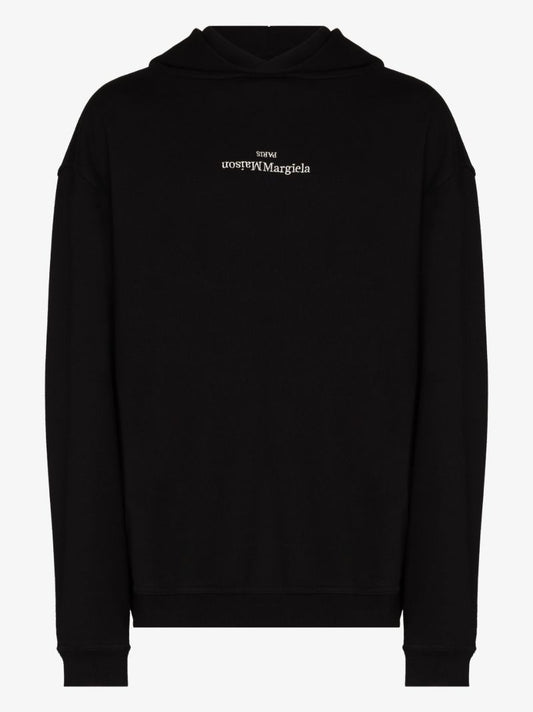 Black Upside Down Logo Hoodie