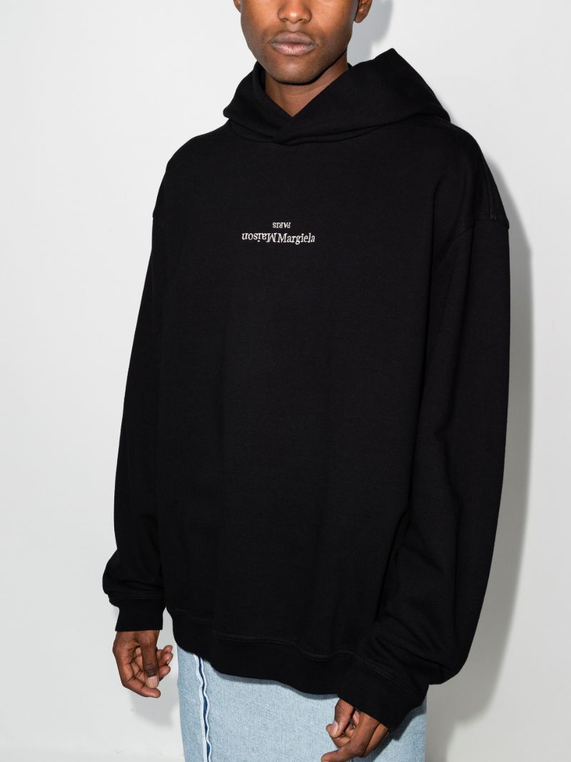 Black Upside Down Logo Hoodie