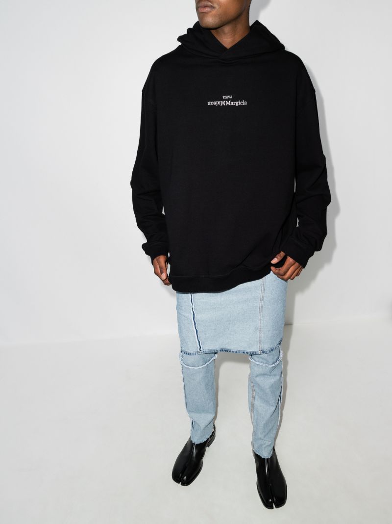 Black Upside Down Logo Hoodie