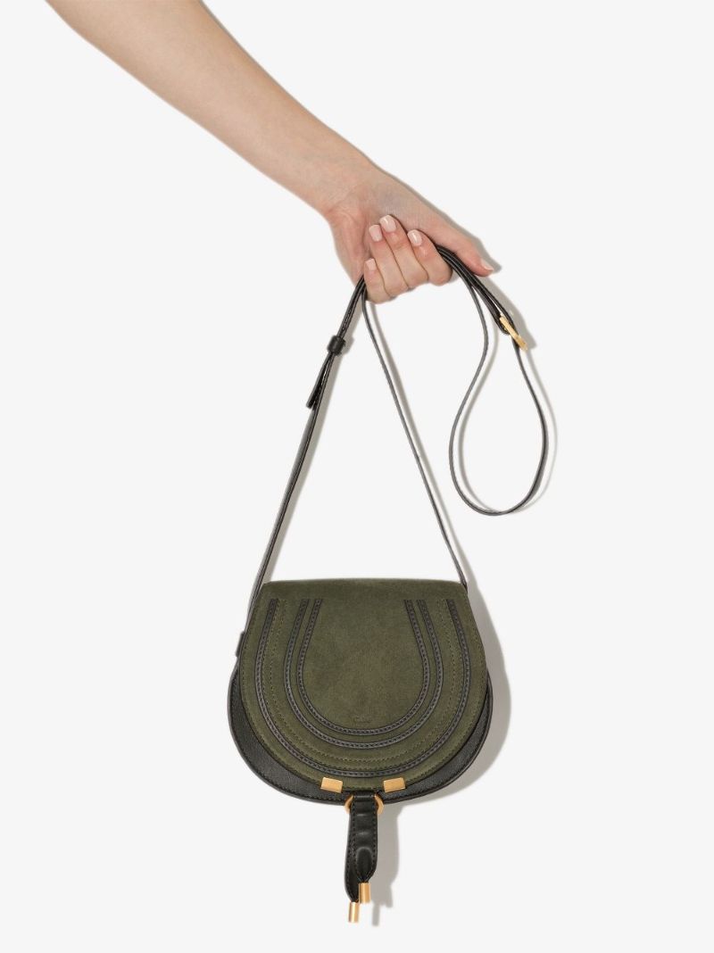 Logo-embroidered Suede Crossbody Bag