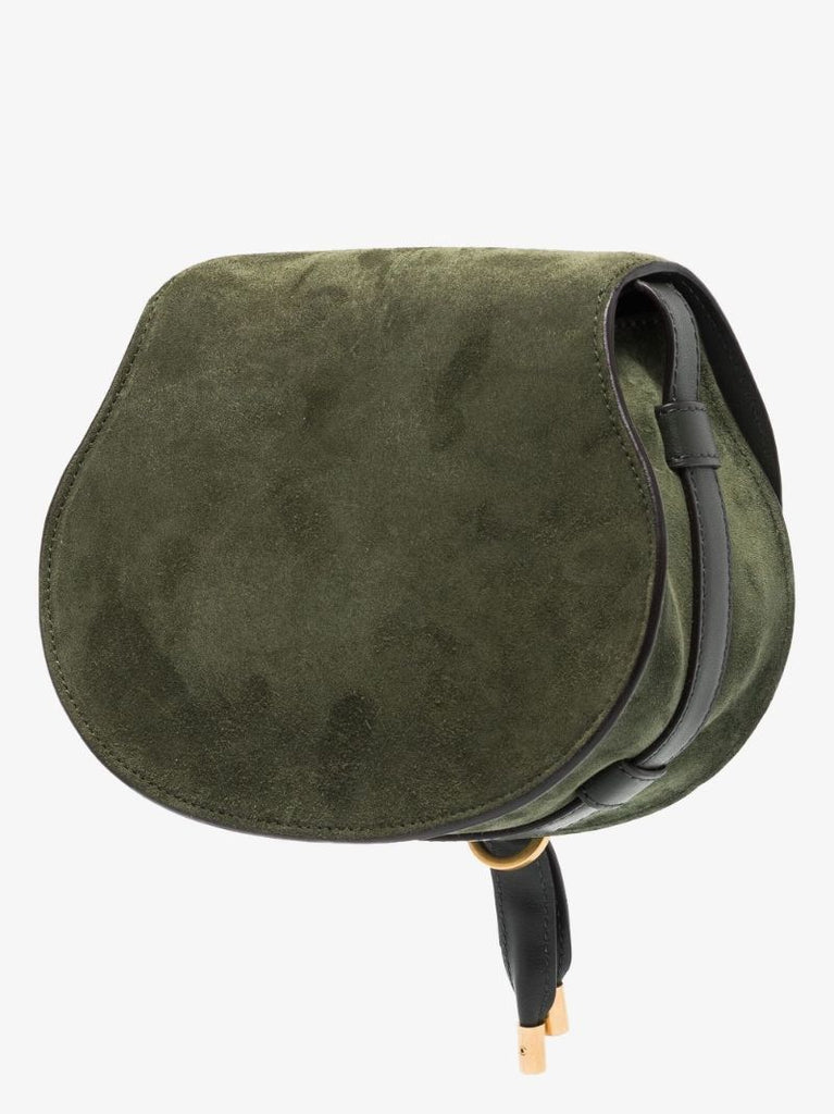 Logo-embroidered Suede Crossbody Bag