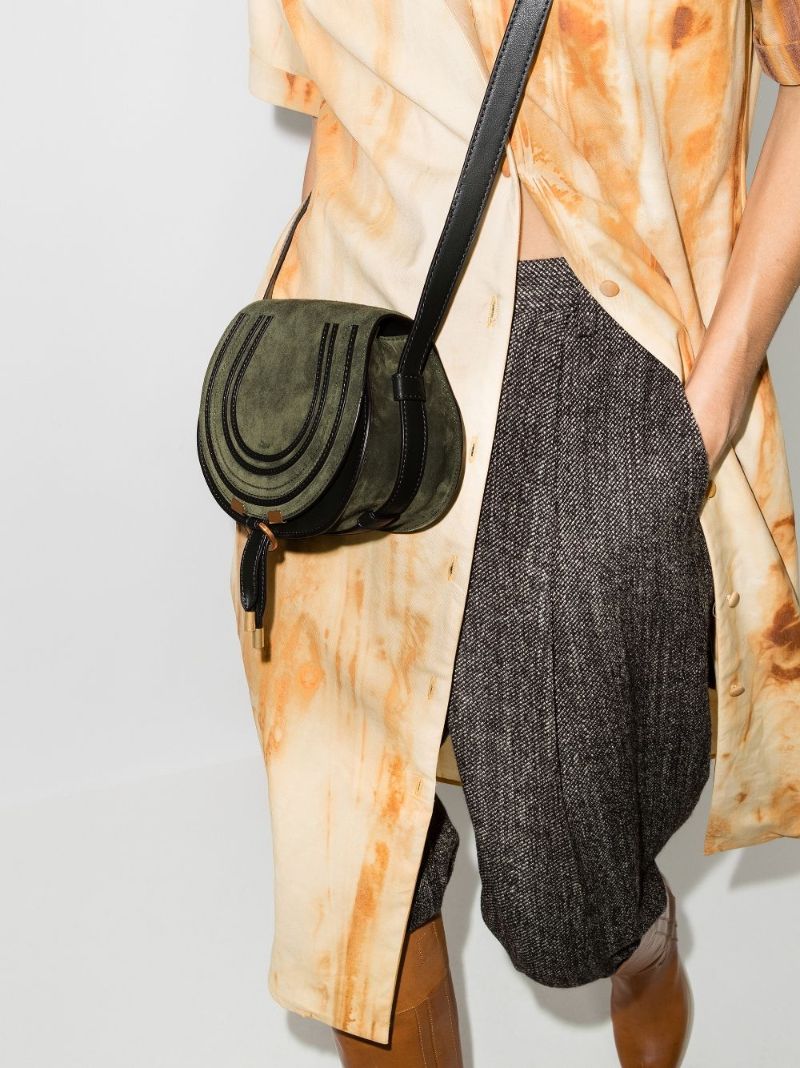 Logo-embroidered Suede Crossbody Bag