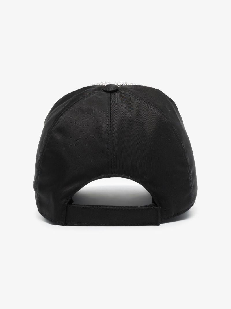 Black Re-nylon Logo Studded Baseball Cap