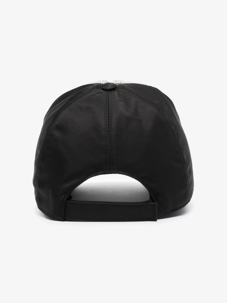 Black Re-nylon Logo Studded Baseball Cap