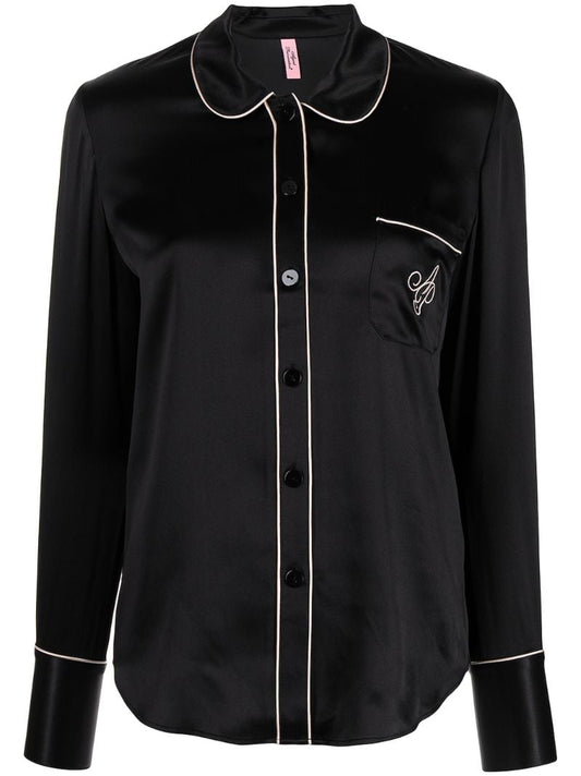 Black Silk Pyjama Shirt