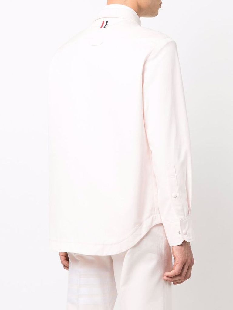 Pink 4-bar Stripe Cotton Shirt Jacket