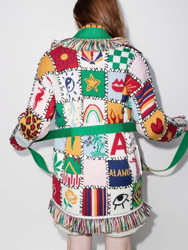 I Feel Good Icon Jacquard Wool Cardigan