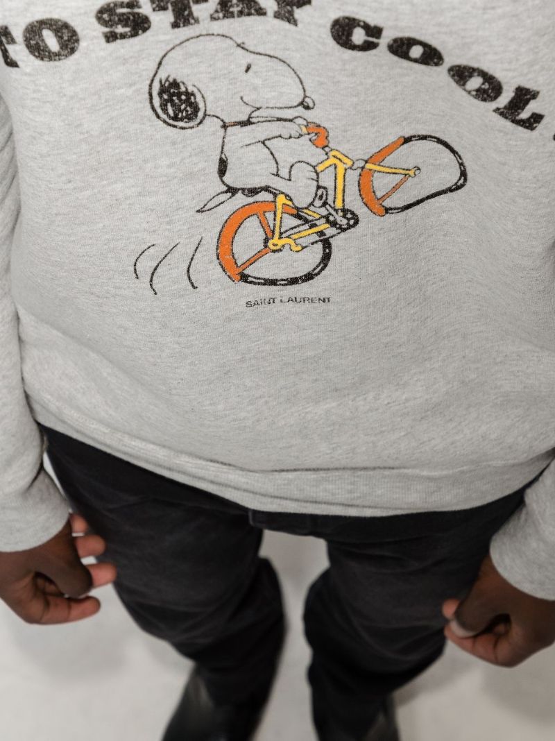 X Peanuts Snoopy Print Cotton Sweatshirt