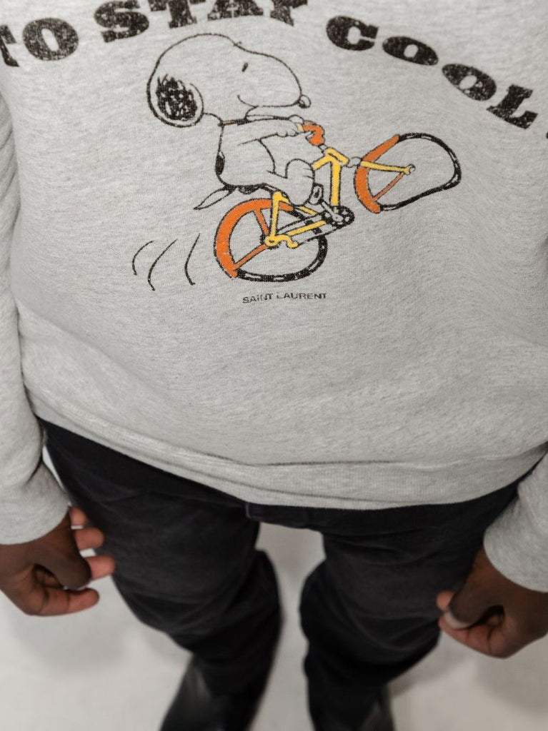X Peanuts Snoopy Print Cotton Sweatshirt
