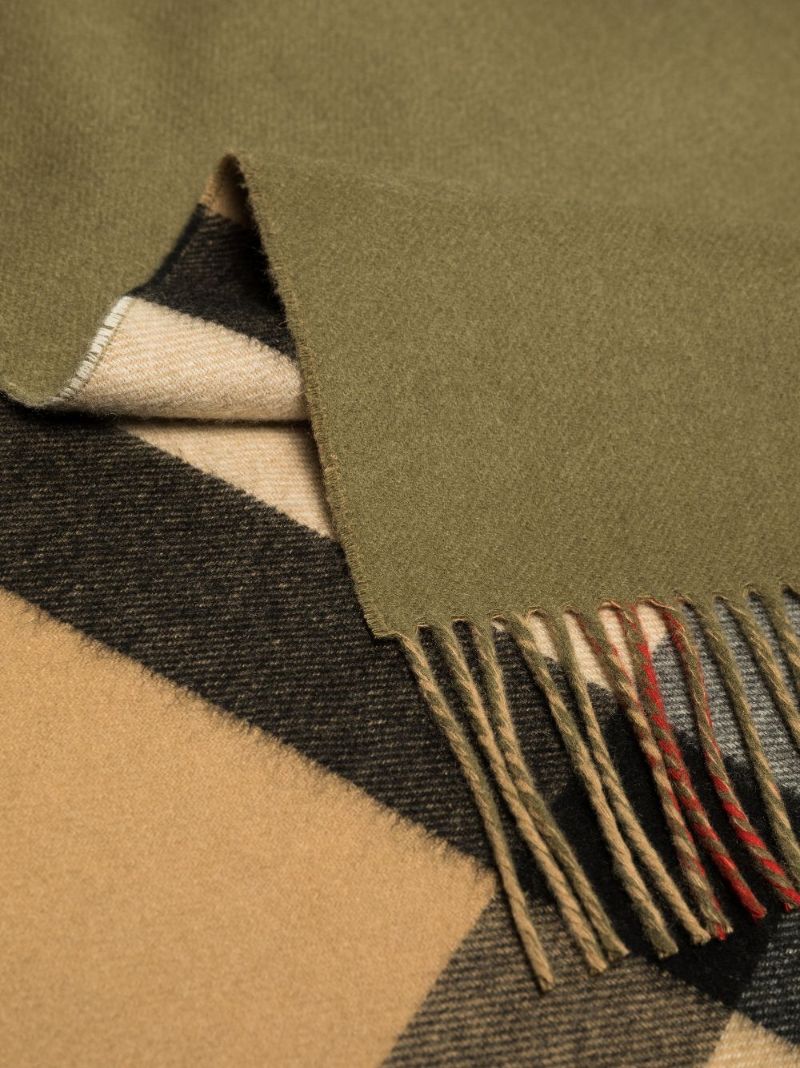 Neutral House Check Cashmere Blanket