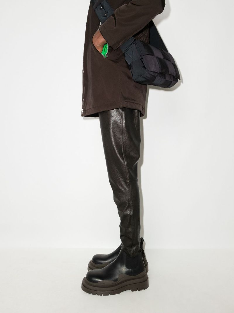 Black Tire Leather Chelsea Boots