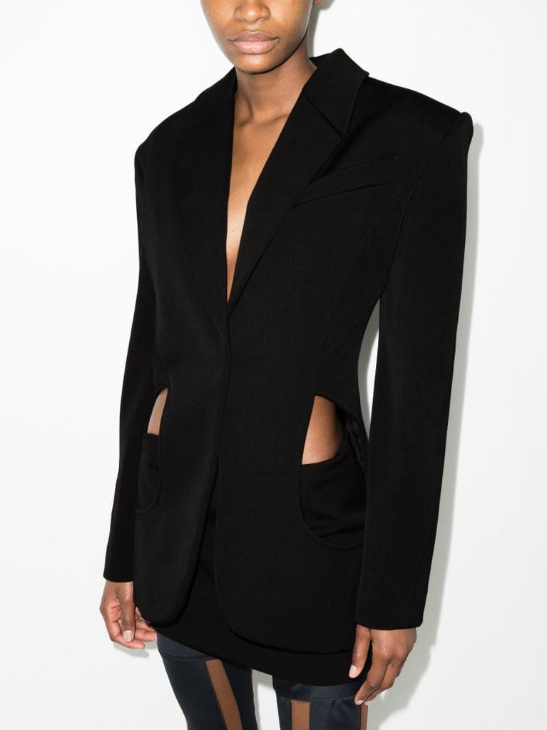 Cutout Single-breasted Wool Blazer