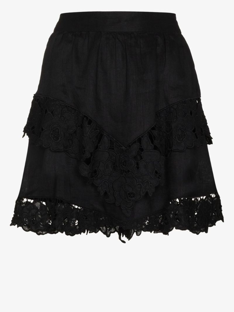 Enali Lace Trim Mini Skirt