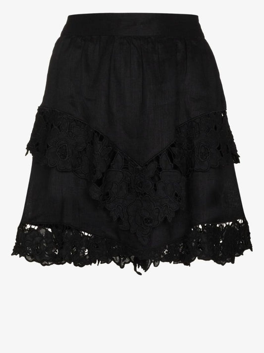 Enali Lace Trim Mini Skirt