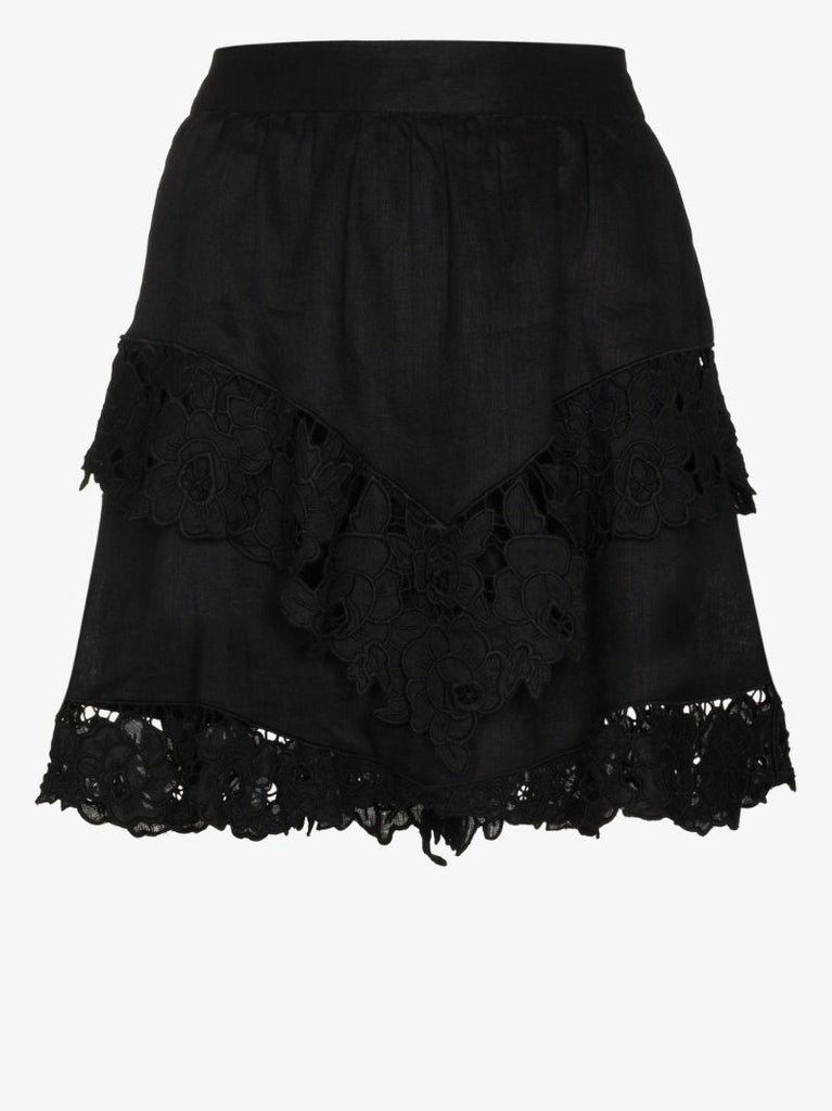 Enali Lace Trim Mini Skirt