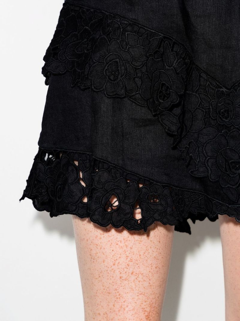 Enali Lace Trim Mini Skirt