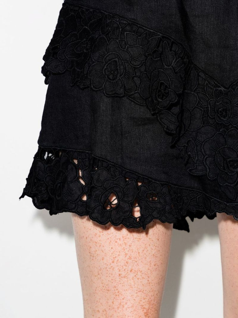 Enali Lace Trim Mini Skirt