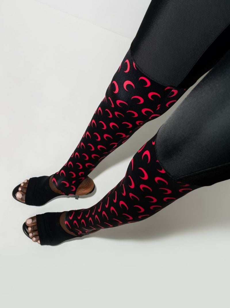 Trompe L'oeil Crescent Moon Print Leggings