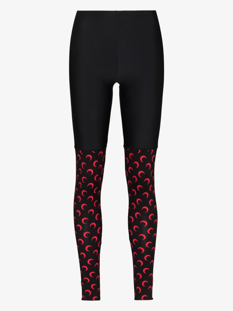 Trompe L'oeil Crescent Moon Print Leggings