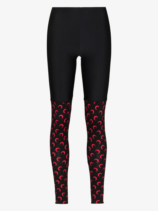 Trompe L'oeil Crescent Moon Print Leggings