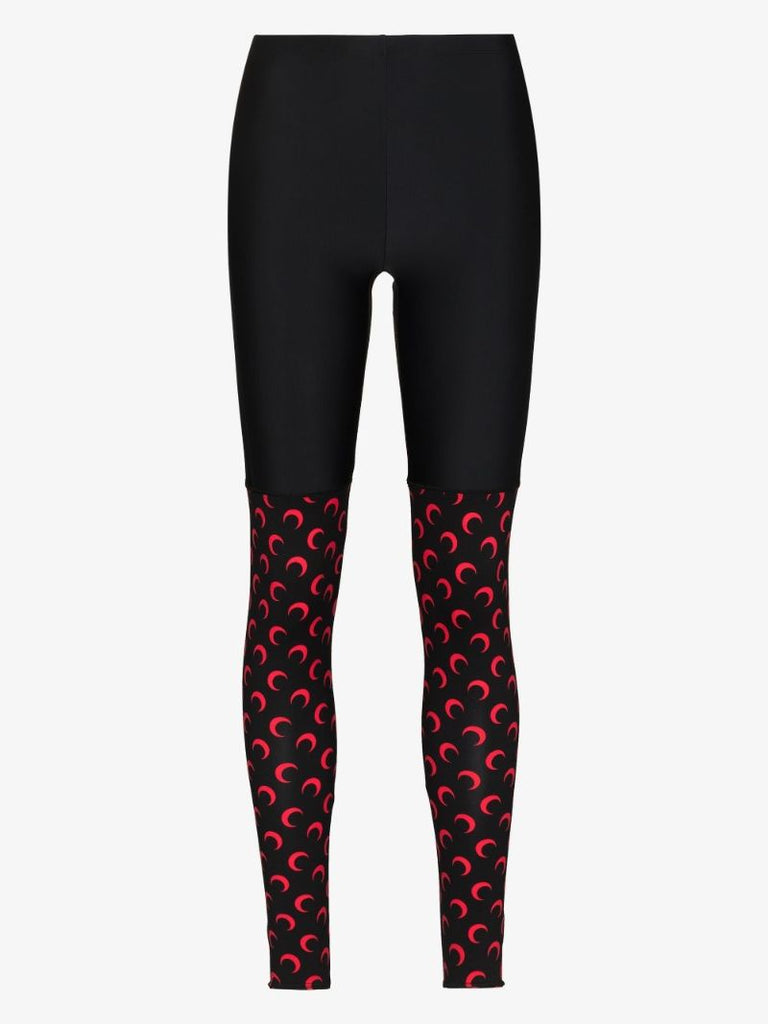 Trompe L'oeil Crescent Moon Print Leggings