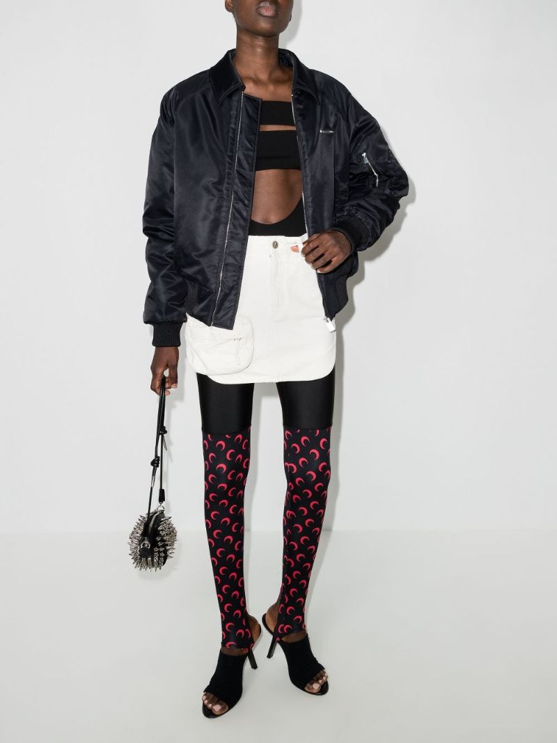 Trompe L'oeil Crescent Moon Print Leggings