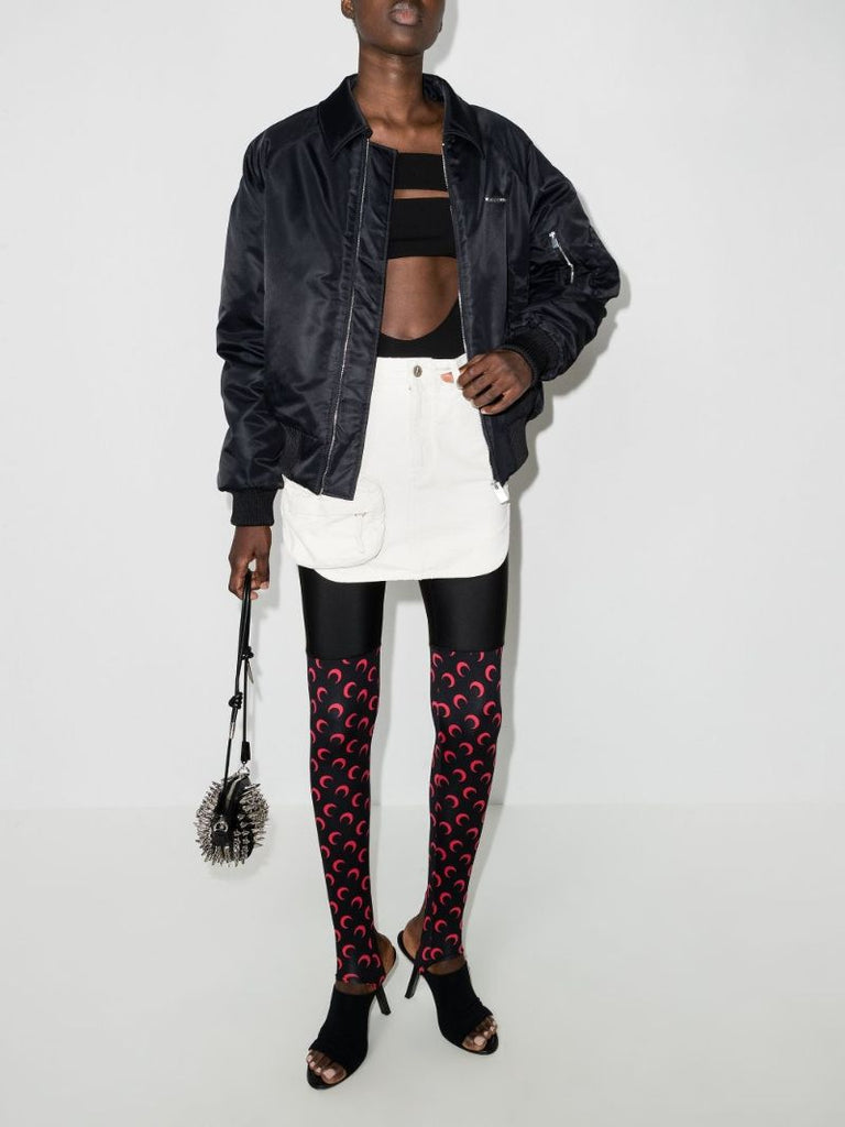 Trompe L'oeil Crescent Moon Print Leggings