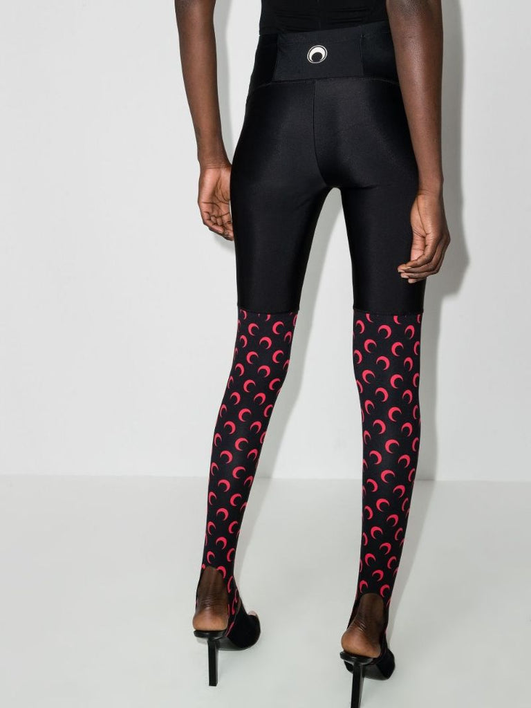 Trompe L'oeil Crescent Moon Print Leggings