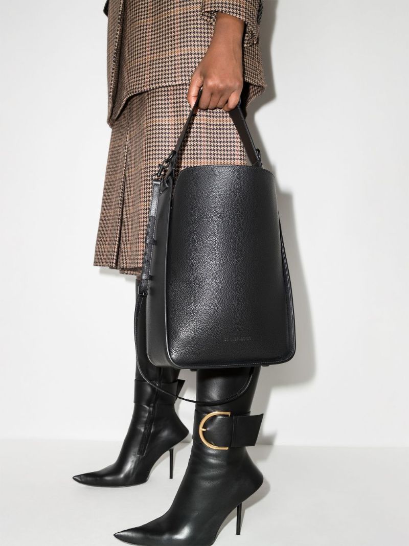 Black Tool 2.0 Small Leather Tote Bag