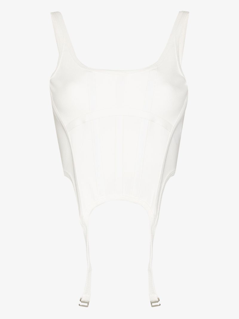 Crest Scoop Neck Corset Top